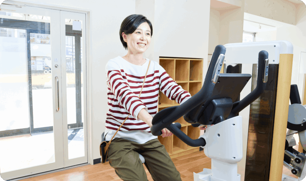 チョコザップを普段着で利用する女性